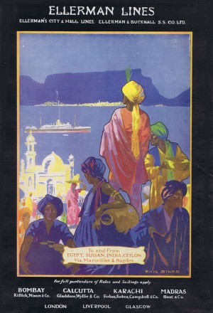 Vintage 1926 travel shipping ships ad for Ellerman shipping line